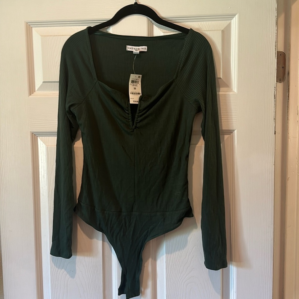 Emerald green long sleeve bodysuit